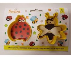 Decora 0255193 - Juego de 2 cortapastas mariquita y abeja de plÃ¡stico