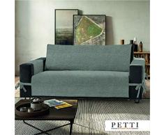 PETTI Artigiani Italiani Funda de Sofa, Tela, Gris, 4 Plazas (230-235 Cm de apoyabrazos a apoyabrazos)