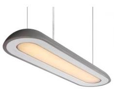Energetic 86994227 - Lámpara LED colgante con atenuación (1 bombilla LED SMD de 28 W, 1400 lm, 2700 K, 30 000 horas de duración, 525 x 150 x 50 cm), color gris