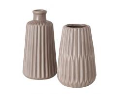 Boltze 2027311 Esko - Juego de jarrones de 2 Piezas, Color marrón Mate, de cerámica, diámetro Aprox. 8,5 cm, para decoración de Interiores, sin Flores, Estilo escandinavo