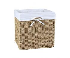 Caja De Almacenaje Plegable De Junco Marino - 32 X 32 X 32 Cm