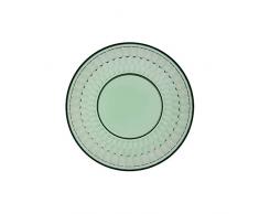 Villeroy & Boch 11-7309-0822 Boston Col, Plato Decorativo para ensaladas y postres con un Toque Verde, Cristal