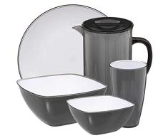 Juego de vajilla de poliestireno gris WellHome.