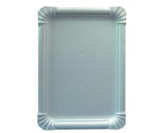 Einweggeschirr & Besteck Vajilla desechable & de Cubiertos 90083 400 de los Platos, de cartÃ³n con Forma Rectangular, 16,5 x 23 cm, Colour Blanco