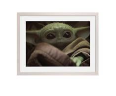 Komar Marco de fotos de madera blanco con mural Mandalorian The Child Cute Face como set â TamaÃ±o: 40 x 30 cm â Cuadro de pared, decoraciÃ³n, niÃ±os, adolescentes