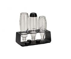 sodastream Escurridor de Botellas de Acero Inoxidable, Compatible con Todas Las Botellas, Negro Mate