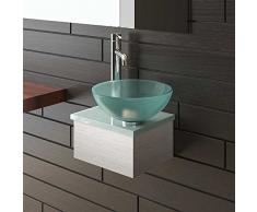 Satén limitada Cristal Lavado – Cuenco (Diámetro: 31 cm Con Satén limitada lavabo placa 32 cm de Alpen Berger®
