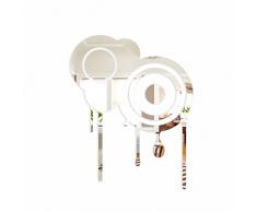 FLEXISTYLE - Espejo Decorativo Moderno, diseño Moderno, 3 mm de Espejo de acrÃlico de la UE, salón, Dormitorio, Pasillo, irrompible, Tejido para Bricolaje, Plata