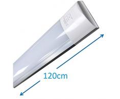(LA) Pantalla Carcasa Tubo led integrado blanco neutro 4500K, 40w 120 cm, equivalente a 2 tubos fluorescentes o Led 3300lm. Regleta led slim.