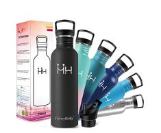 HoneyHolly Botella Acero Inoxidable, 750ml, Botella de Agua, Cantimplora de Acero Inoxidable, Botella de una sola pared, sin bpa Reutilizable para Deporte, Gimnasio, Bicicleta