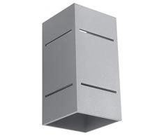 Sollux Lighting - Lámpara de pared, aluminio, gris, 20 x 10 x 10
