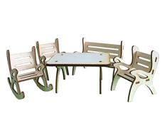 Petra s de Manualidades (News a gmh08fs2Â Mesa Grupo, Compuesto por 1Â X Mesa, 1Â x Banco de jardÃn, 1Â x Mecedora y 2Â sillas de Madera, 5Â Piezas)