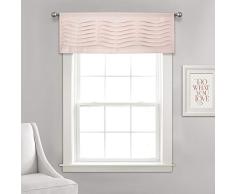 Lush Decor, Cenefa de Textura Ondulada, Plisada con Volantes, Cortina de Cocina (Individual), 45,7 x 52
