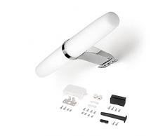 Emuca - Foco LED para espejo de baÃ±o, IP44, 233 mm, PlÃ¡stico, Cromado