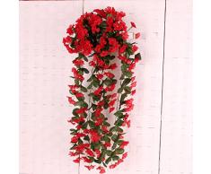 Cutefly Colgando Flores Artificiales Guirnalda Guirnalda Decoración De Boda - Rojo