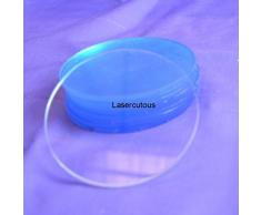 laser crafts Posavasos Redondos de plástico acrílico Transparente de 50 mm de diámetro, 3 mm de Grosor, Varios tamaños Disponibles (5)