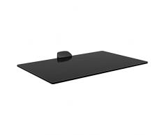 Barkan Estantería De Pared Flotante para Reproductores de DVD/Accesorios de TV, Vidrio Templado Negro, Peso máximo 10Kg