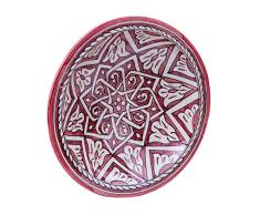 Biscottini Plato decorativo 40,5 x 40,5 x 11,5 cm | Plato de cerámica artesanal marroquà | Decoraciones de cocina | Platos decorativos pintados a mano