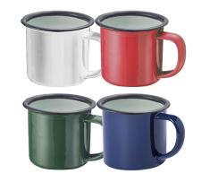Westmark Juego de 4 vasos de chupito para exteriores con asa, 90 ml cada una, Emma, acero, 210822E3