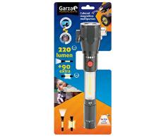 Garza Linterna led de Aluminio con Destornillador y 6 Puntas Incluidas, Negro, M