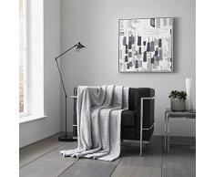 GC GAVENO CAVAILIA Manta de Forro Polar Ondulado, acogedora Manta cÃ¡lida para sofÃ¡, Mantas esponjosas para Camas o sofÃ¡, Manta para acurrucarse y mullida, Color Plateado, 150 x 200 cm