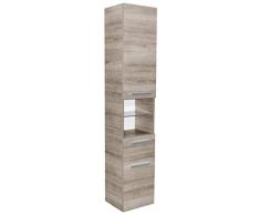 Fackelmann 82552 Armario Alto, Madera, Roble Gris, Individual, 31,5 x 35 x 179 cm