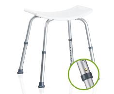 Vivamore Taburete Silla de Ducha Antideslizante â Altura Ajustable â MÃ¡x. 150 Kilos, Blanco
