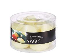 Spaas - Velas flotantes sin Perfume (12 x 10 Unidades, 46 x 29 mm), Color Marfil