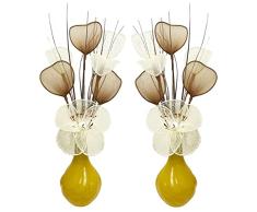 Flourish Visite par Amarillo Flores Artificiales con Gris Jarrón, decoración, Accesorios del Hogar y Decoración Adecuado para baño, Dormitorio o Cocina Ventana/estanterÃa, 32 cm