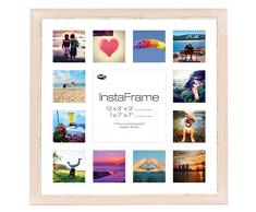 Inov8 16 x 40,64 cm tamaño pequeño Insta-Frame Marco para Instagram 13/DE Estampado a Cuadros de Fotos con paspartú Blanco y Blanco con Borde, se Debe Lavar a Rosa