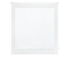 Blindecor Estor Enrollable, Tela, Blanco con motas Turquesas, 150 x 180 cm