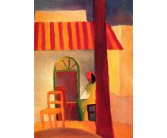 Legendarte PL-064 Cuadro Café Turco II. Impresión Digital sobre Lienzo. Pintura de August Macke, Multicolor, 50x70