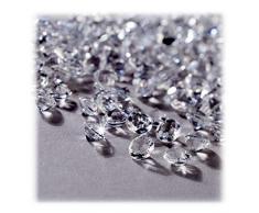 Relaxdays Juego Decoraciones para Mesa de Boda, Piedras Decorativas, Brillantes, plástico, 6 x 4 mm, Transparente, Acrílico, Tela, 3000 Stück