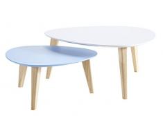 EASY HOME Set Mesa De Centro 2 Uds. Danke D1 Blanco/Cielo