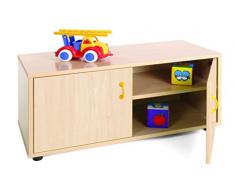 Mobeduc Mueble Infantil Superbajo Armario 2 estantes, Haya, Haya, 90x40x44 cm