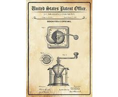 Schatzmix - Cartel de Chapa para Molinillo de café (20 x 30 cm), diseño con Texto en inglés