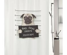 Spirella colecciÃ³n Bad Dog, Cortina de Ducha Textil 180 x 180, 100% Polyester, poliÃ©ster, Negro/Blanco, 0.5 x 180 x 180 cm