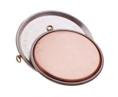 Ollas Agnelli Tortiera para Farinata Martillado cónico con Hem, Cobre estañado, Altura 2 cm, diámetro 70 cm