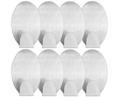 mumbi Toallero de acero inoxidable autoadhesivo oval (8 piezas)