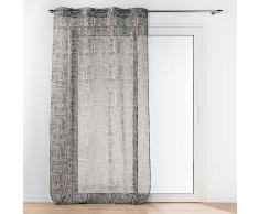 Douceur dInterior, Visillo con Ojales (140 x 280 Cm) Pandora Negro, Vela arenada Estampada