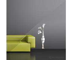 FLEXISTYLE Espejo Decorativo Bouquet of Lily 75 cm, 3mm Acrylic Mirror from EU, Living Room, Bedroom, Hallway, Unbreakable, DIY Home Decoration, Silver, Made in EU