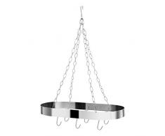 Premier Housewares Estantería colgante Oval, cromado mate