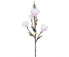 Aufora H0222B - Flor de magnolia artificial grande, color rosa, blanco