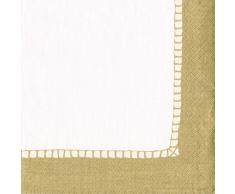 Caspari - Lote de 20 servilletas de lino, color dorado, 16,5 x 16,5 x 0,02 cm