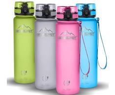 NEWSUMIT Botella De Agua Deportiva Superior - BPA Free Tritan - Todo Uso (350ml - 12oz, Rosa)