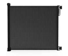 VOUNOT Barrera Seguridad Niños Escalera, 0-180cm Puerta Seguridad Bebé Extensible, Operación Silenciosa, Valla Seguridad Infantil para Escaleras Pasillos Interiores Exteriores, Negro