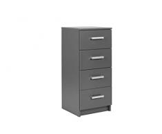 Inter Link Cómoda, Madera de ingeniería, Gris, 41 x 40 x 91.50 cm