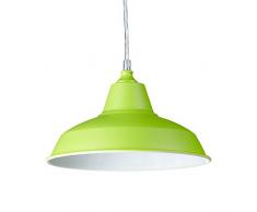 Relaxdays Techo Industrial, Lámpara Colgante, Un Foco, 112 x 28 x 28 cm, Verde