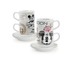 Egan PWM02I/LO - Juego de Tazas de cafÃ©, Modelo en The City Londres, Porcelana, Multicolor, 4 Unidades