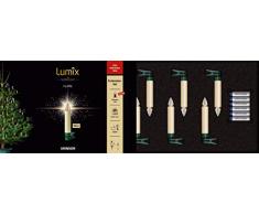 Lumix Krinner Superlight Flame Mini - Juego de 6 Velas LED inalÃ¡mbricas para Ã¡rbol de Navidad, plÃ¡stico, Marfil, 9 cm